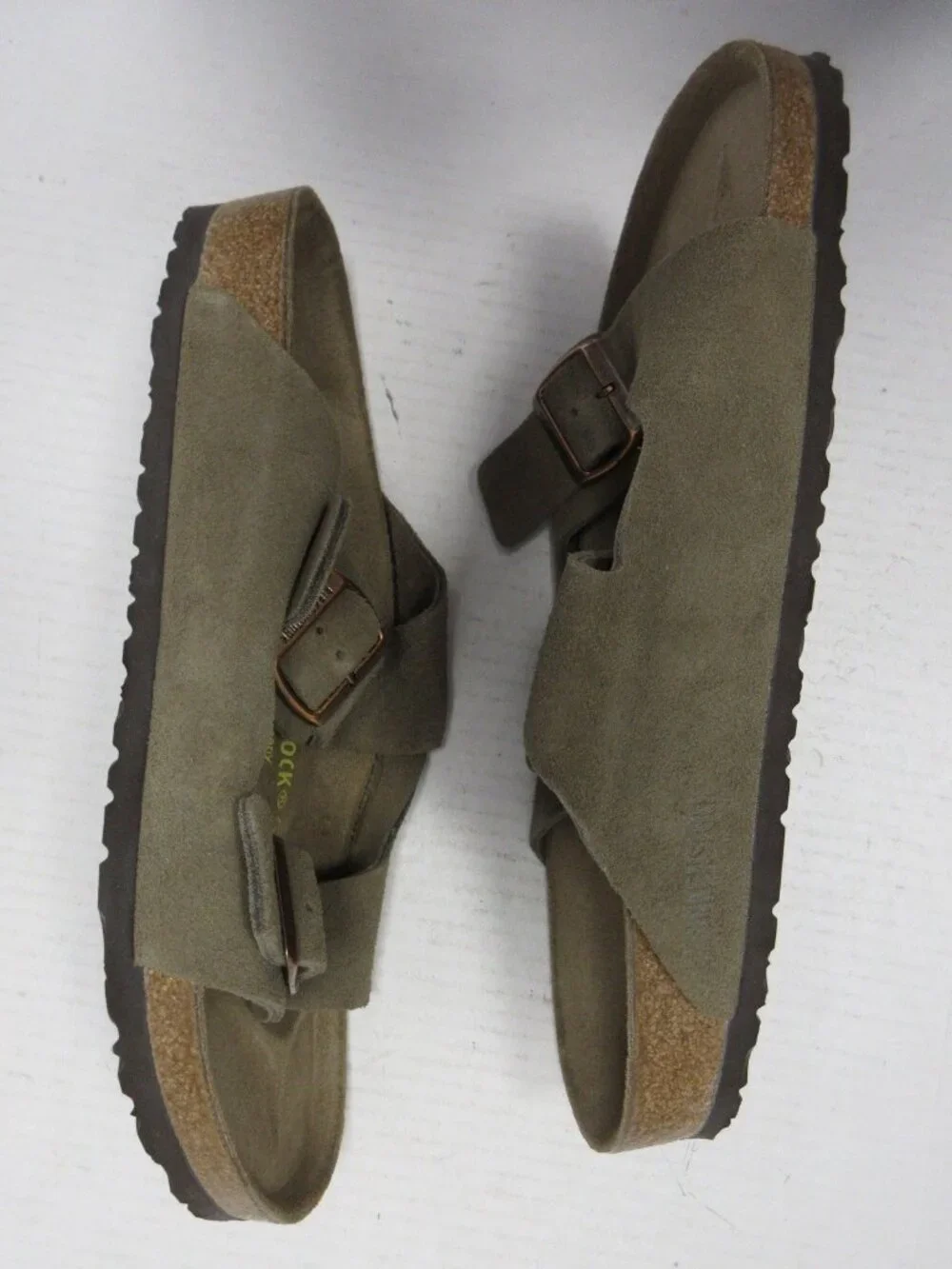 Brand New! Birkenstock Men's Two-Buckle Suede Sandals in Olive Brown Size 11